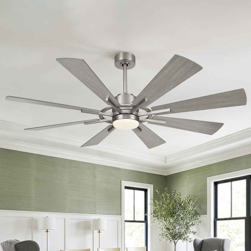 60 Inch Farmhouse Ceiling Fan with Light and Remote Windmill Chandelier Fan