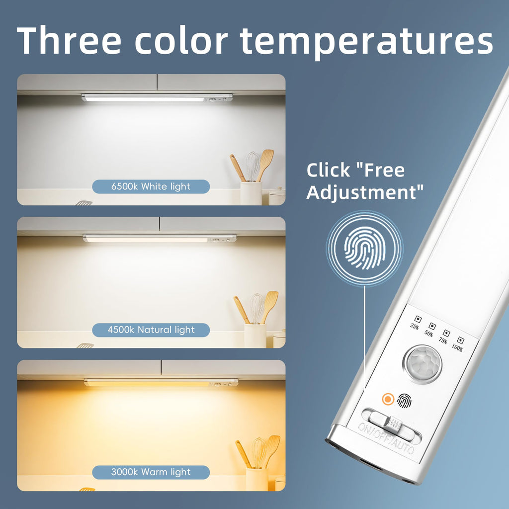 10" 76-LED Motion Sensor Under Cabinet Lights, Wireless