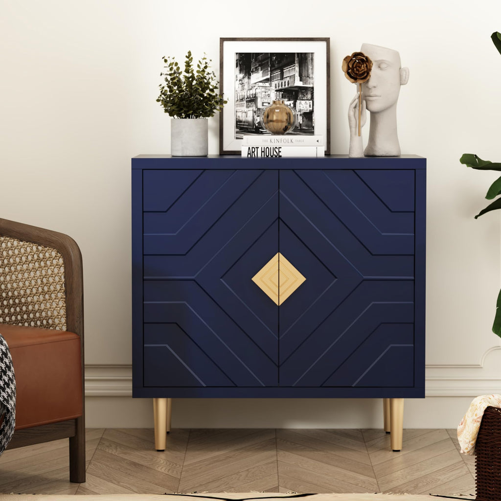 31.7'' Modern Sideboard Storage Cabinet with 2 Doors, Blue