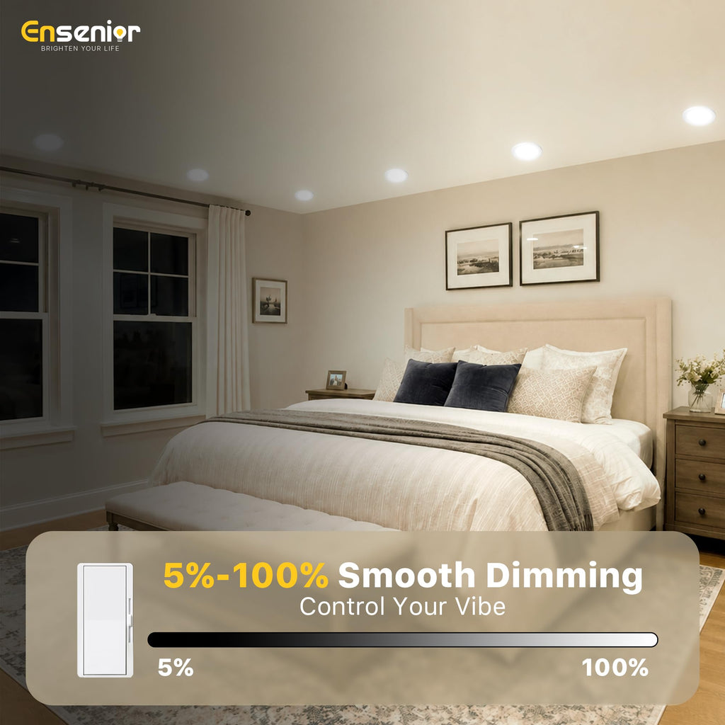 12 Pack 6 Inch LED Recessed Ceiling Light, 5CCT, 1200LM 12W 120V