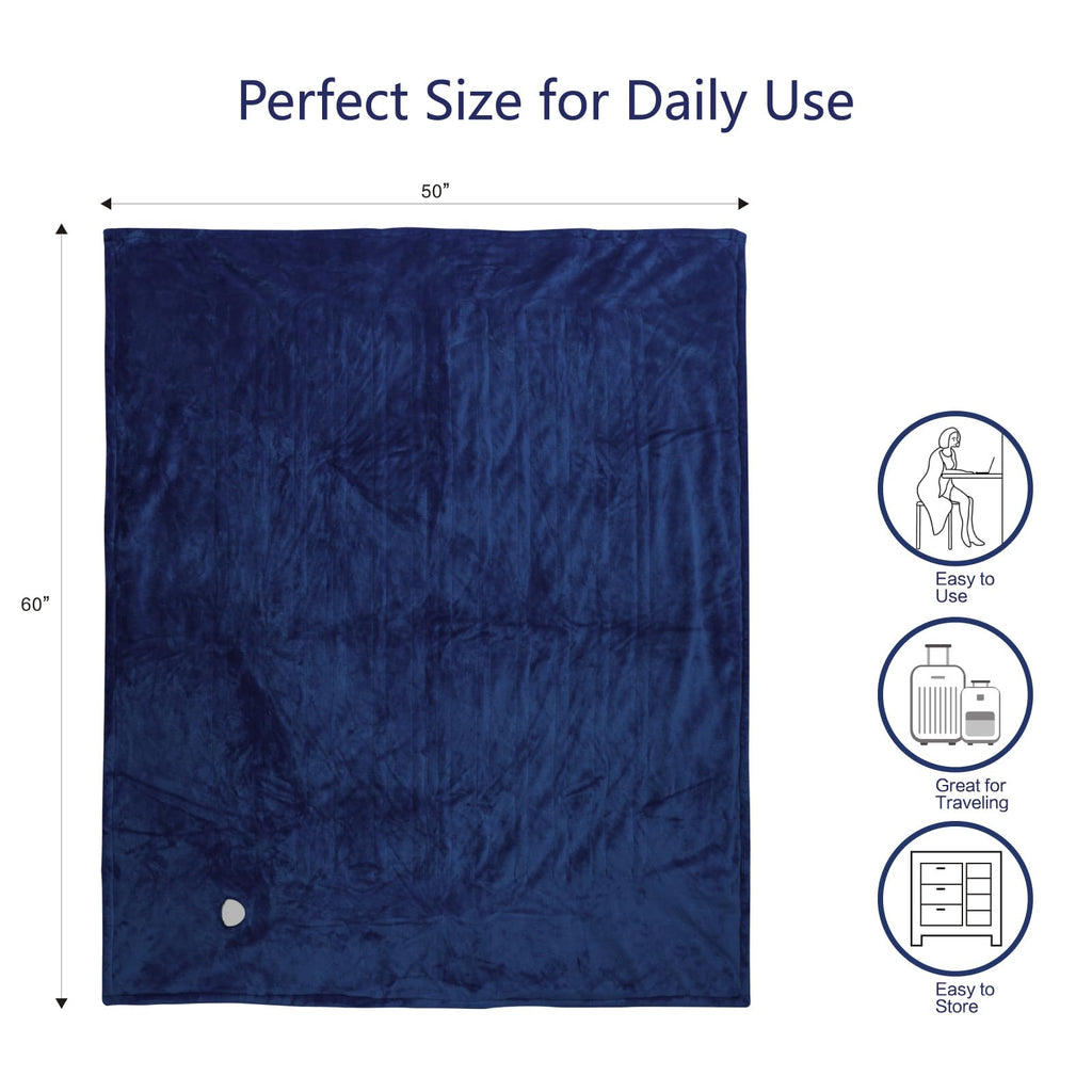 Heated Blanket Throw, Ultra Soft 2-Layer Flannel Electric Blanket