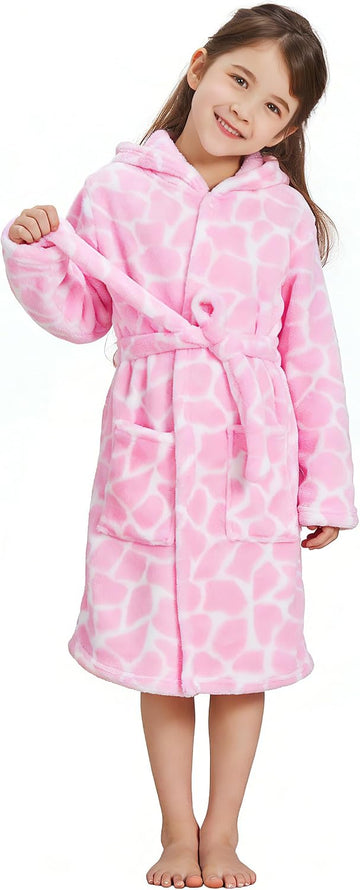 Kid's Robe Girls Boys Bathrobe Hooded Pajamas Toddler Robes Unisex Dressing Gown