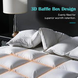 Goose Feather Down Fiber Comforter Full, 100% Cotton Ultra Soft Fluffy Duvet Insert Full