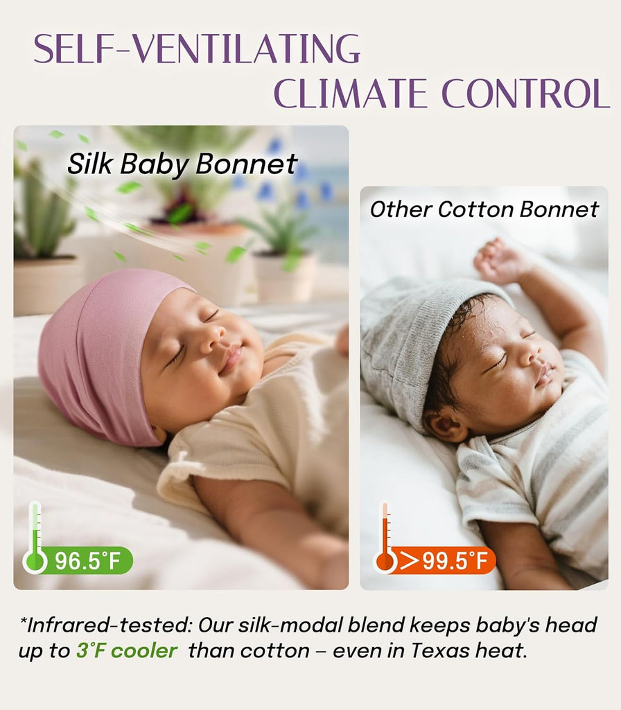 Silk Baby Bonnet, Sleep Cap, Adjustable