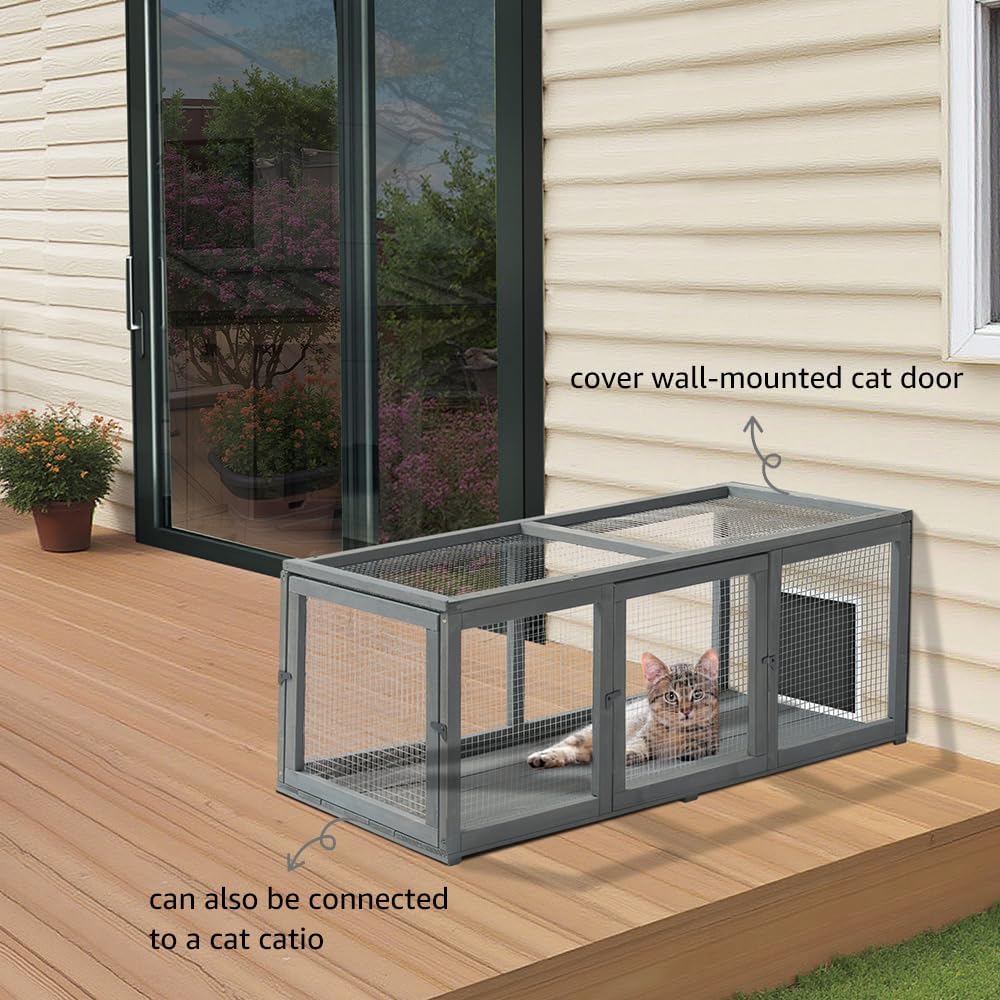 Outdoor Cat Tunnel, Extendable Passage Connect Home to Outdoor Cat Catio Enclosure House, 45'' Safe Tunnel Walkway