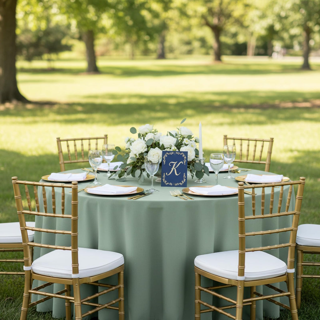 6 Pack 120 Inch Tablecloths Round Sage Green Table Cover