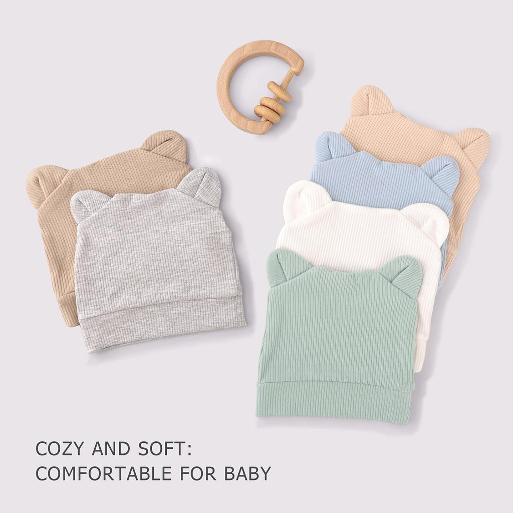 6 Pack Baby Newborn Hats Set for Boys Girls Preemie-3 Months