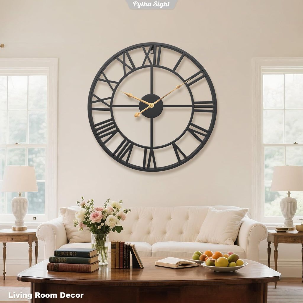 30 Inch Black Large Roman Numeral Wall Clocks