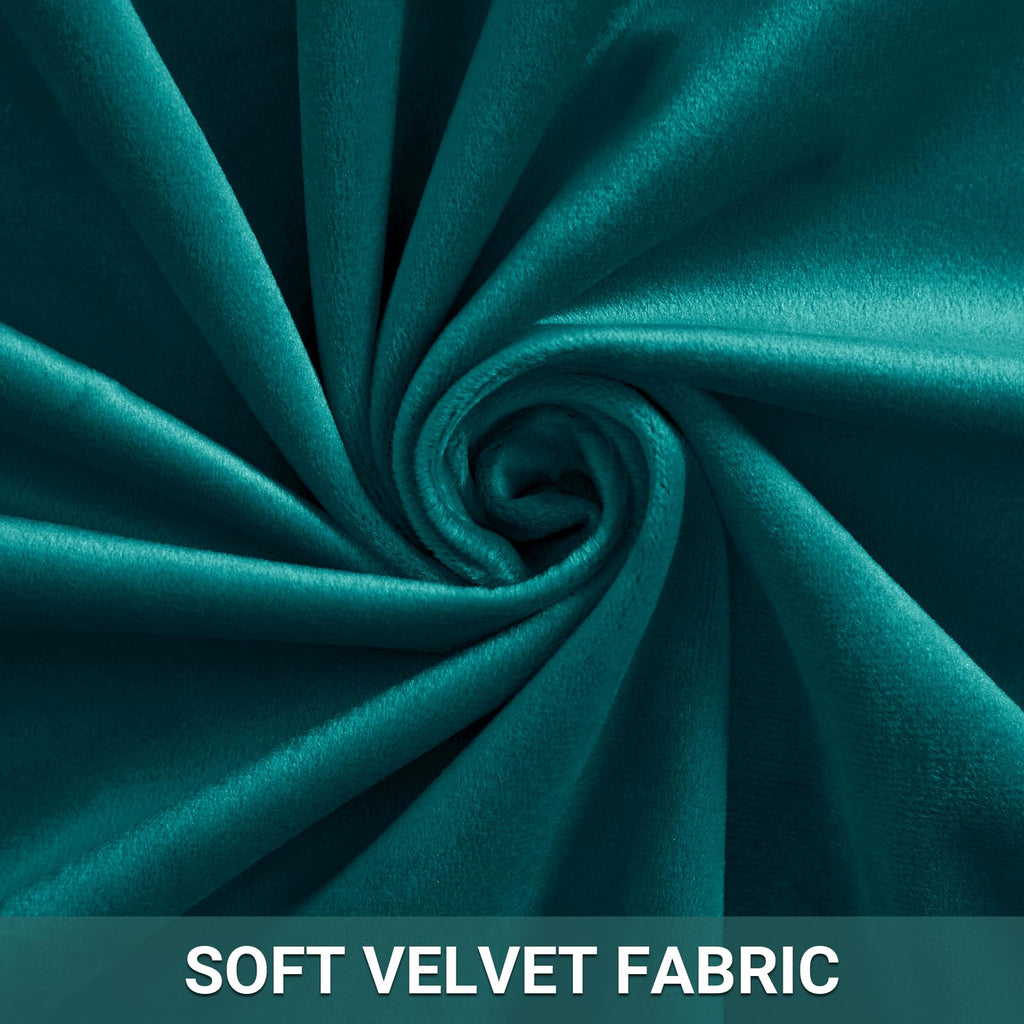 Velvet Room Darkening Curtains 84 Inch Long, 1 Panel, Teal