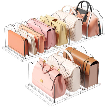 Purse Organizer for Closet, Adjustable Clear Handbag Shelf Dividers