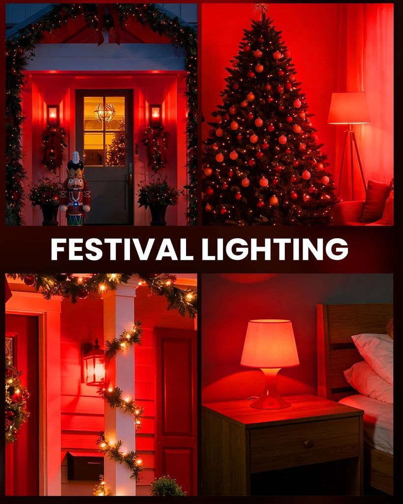 Red Light Bulb for Sleep: A19 9W 2 Pack,60W Equivalent,E26 LED