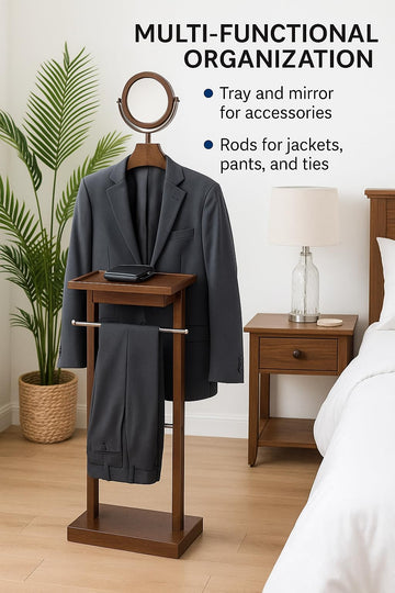Valet Stand, Matte Grey Clothing Organizer