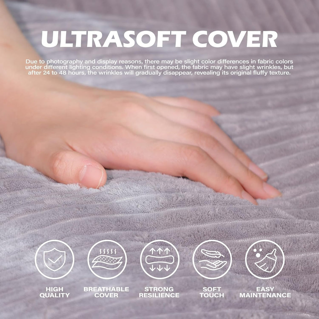 Bean Bag Chair, Cozy Fluffy Beanbag Chairs with Filler for Teens and Kids, Floor Lazy Sofa Gaming & Reading (S-Light