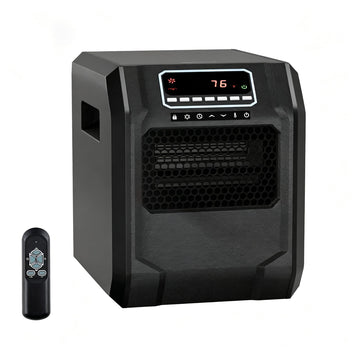 Electric Space Heater with Remote 1500W Quartz Infrared Heater Black