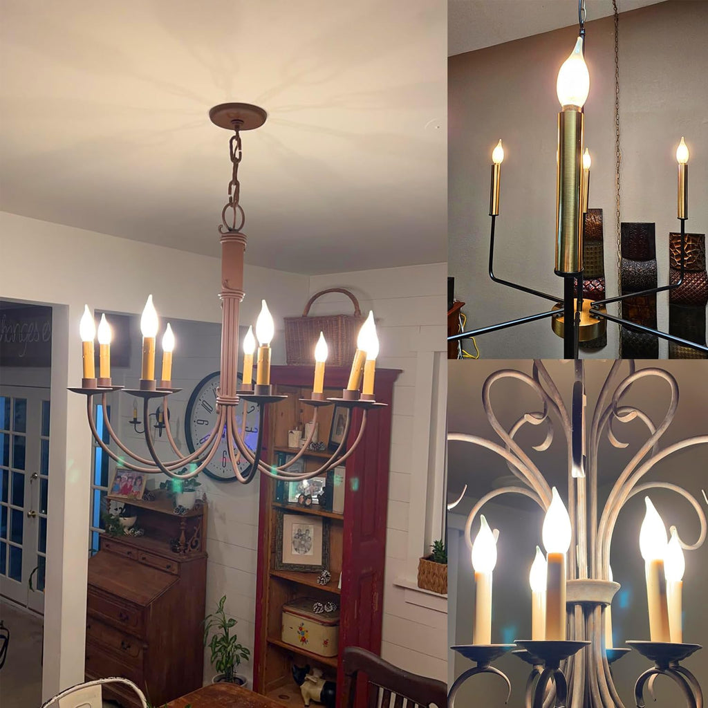 E12 Dimmable LED Bulb 6W Candelabra Bulbs 60 Watt E12 Light Bulbs 2700K