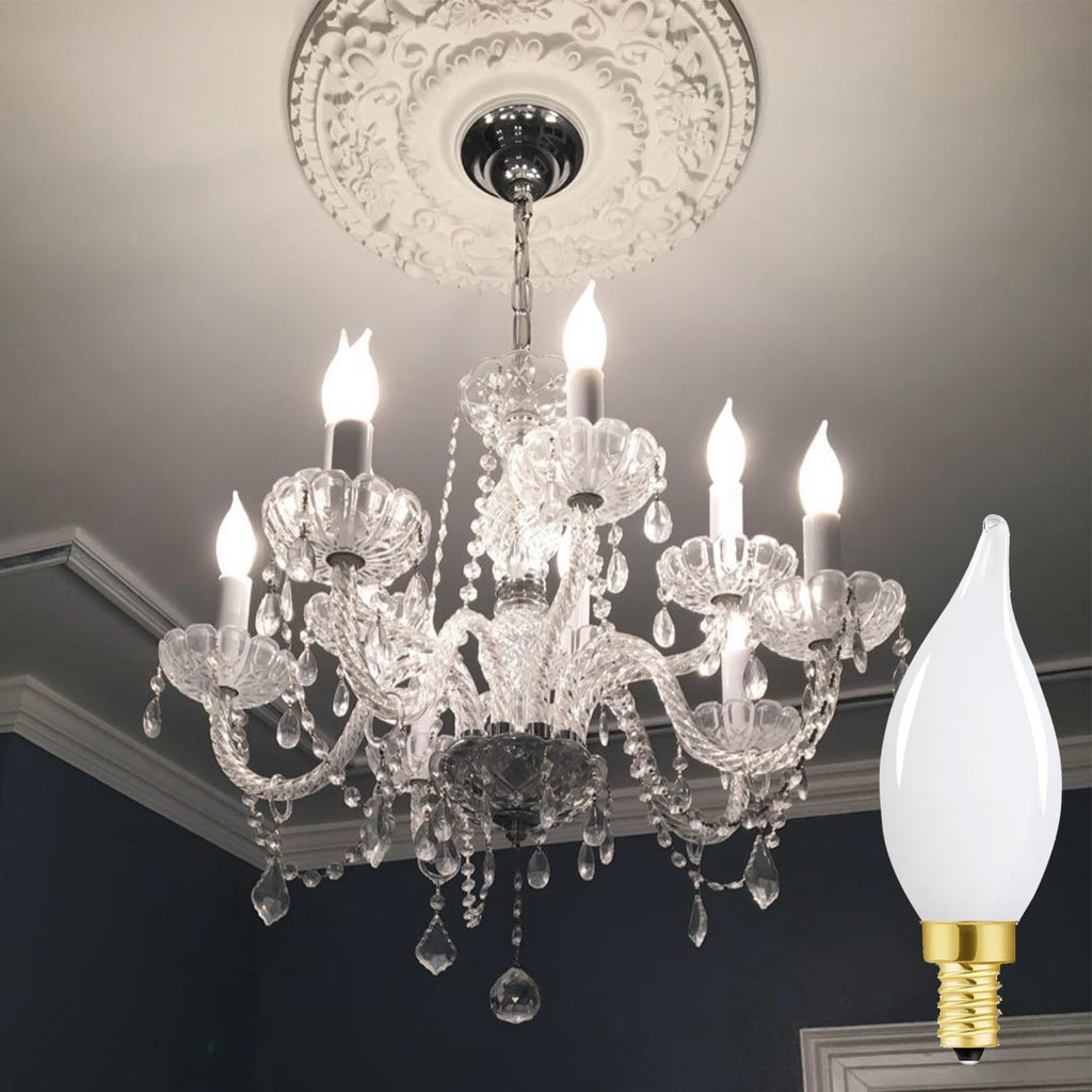 Frosted E12 Candelabra Led Bulbs 40 Watt Dimmable E12 Led Light Bulbs 4000k