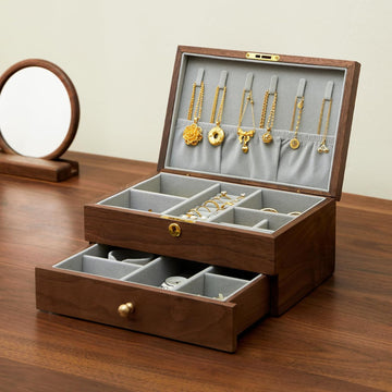 Jewelry Box Organizer for Women & Men 2-Layer Lockable