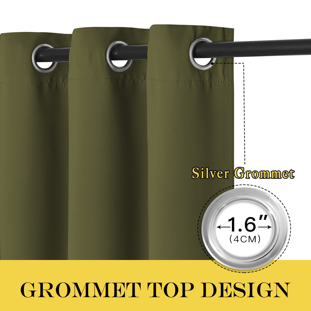 Blackout Curtains 120 inch Length for Sliding Glass Door, Grommet Thermal Insulated Room Darkening Sound Reducing