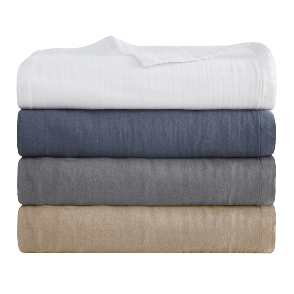 Gauze Cotton Queen Blanket Lightweight for Summer, Tan