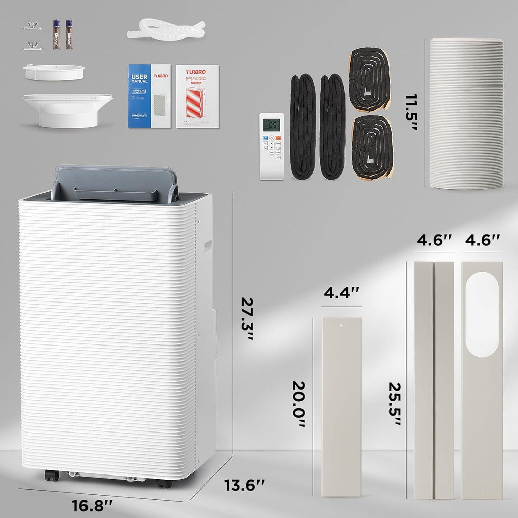 Finnmark 14,000 BTU Portable Air Conditioner and Heater, Dehumidifier, 3-Speed Fan, Covers Rooms up to 600 Sq. Ft.