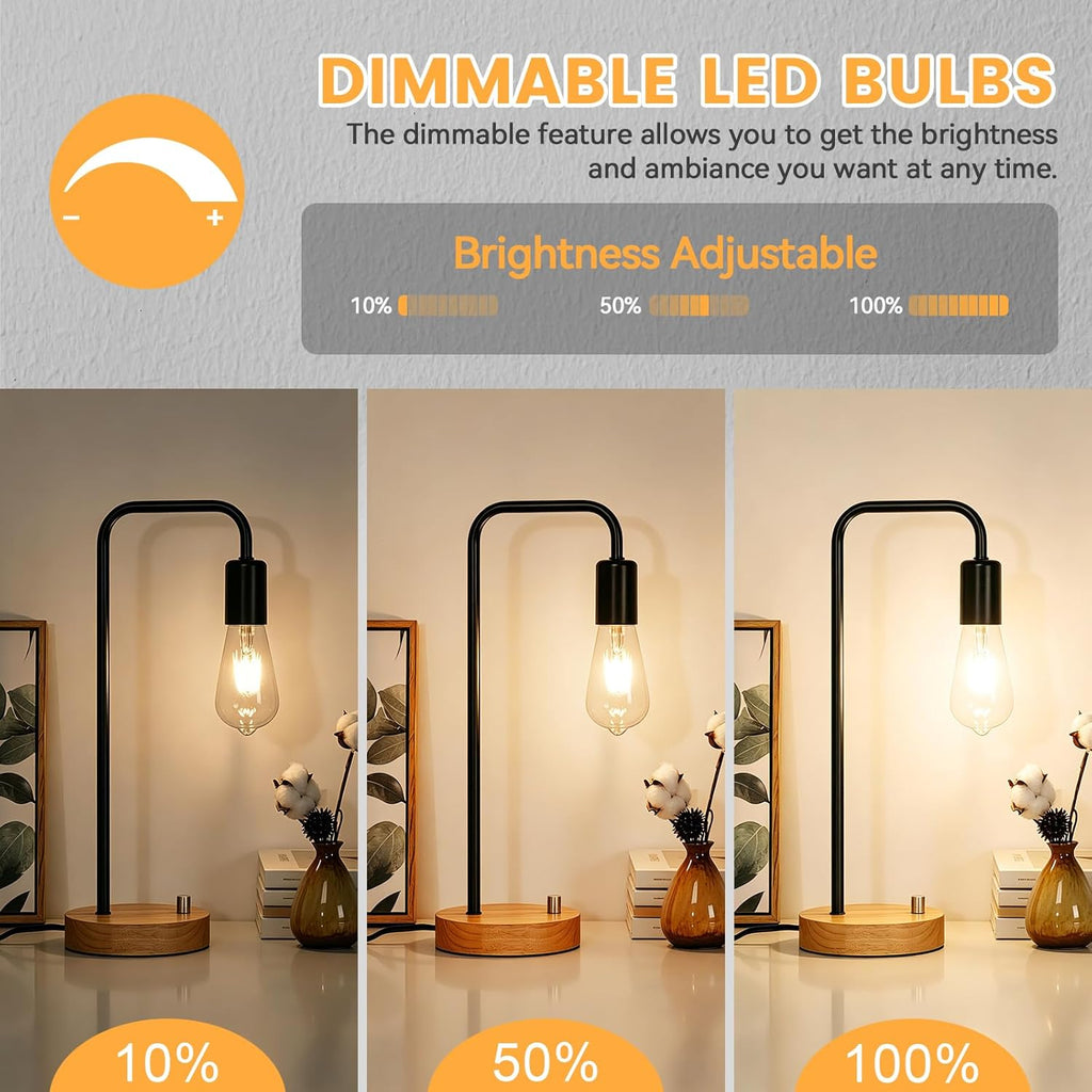 6-Pack Dimmable LED Light Bulbs 60W Equivalent, Vintage Edison Light Bulbs, 2700K Warm White ST58 7W LED Bulb Super