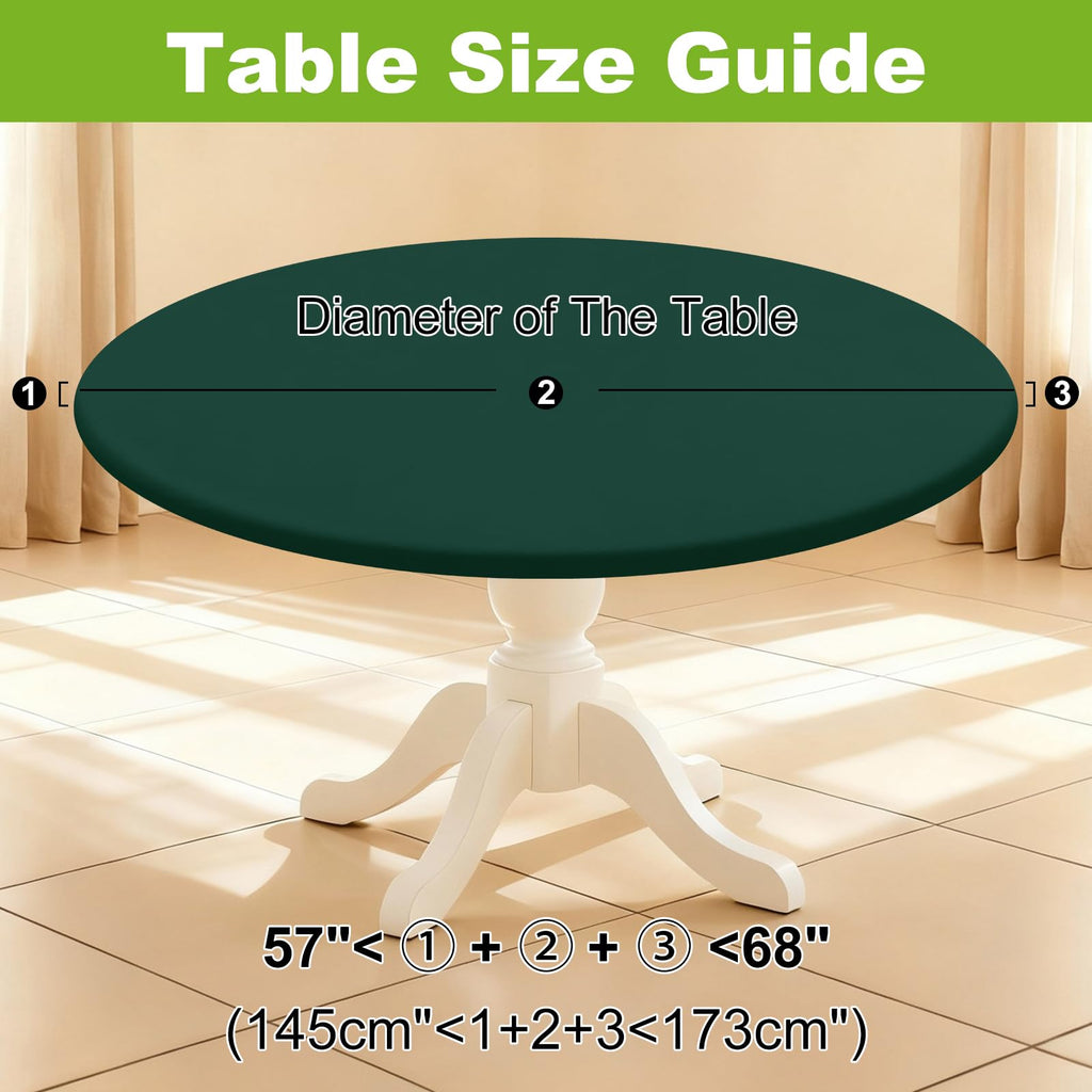 Round Spandex Tablecloth, Fitted Table Cover for 57"-68" Tables