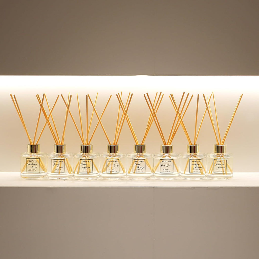 100ml Scent Diffuser with 6 Fiber Sticks, 3.5 oz Reed Diffuser Set