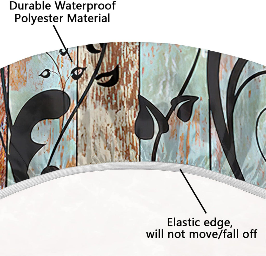 Square Fitted Tablecloth with Elastic Outdoor Table Cover Square Elastic Tablecloths for Tables Waterproof Wipeable