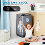 Portable Washing Machine, 7.7 lbs Full-Automatic Compact Laundry Washer, Stainless Steel Drum, 10 Wash Cycles