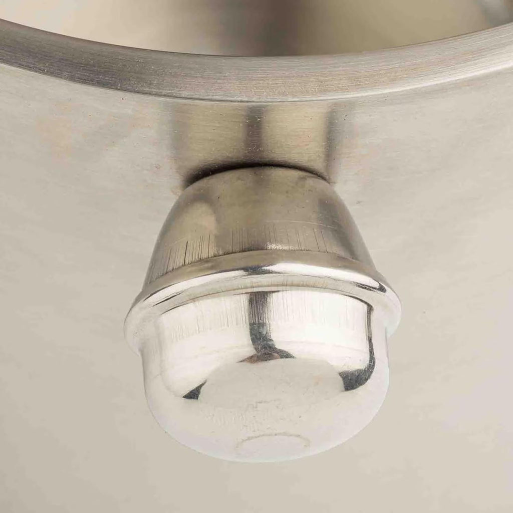 12932 Double Wall Wine Bucket with Knob Handles, 4.5 Quart Brushed Stainless Steel Champagne Bucket, Insulated
