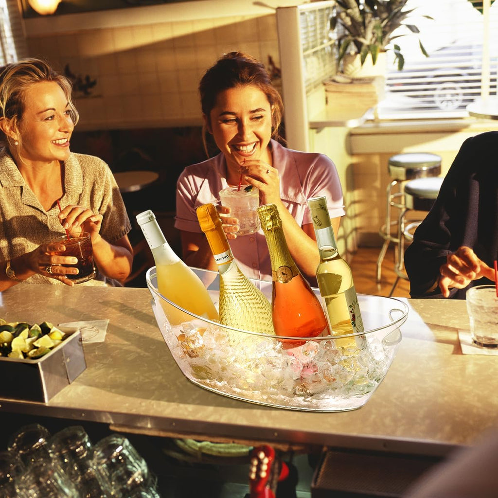 Ice Bucket for Parties 5.5 Liter Large Clear Champagne Beer Tub Mimosa Bar Supplies Kit Acrylic Plastic Wine Beverage