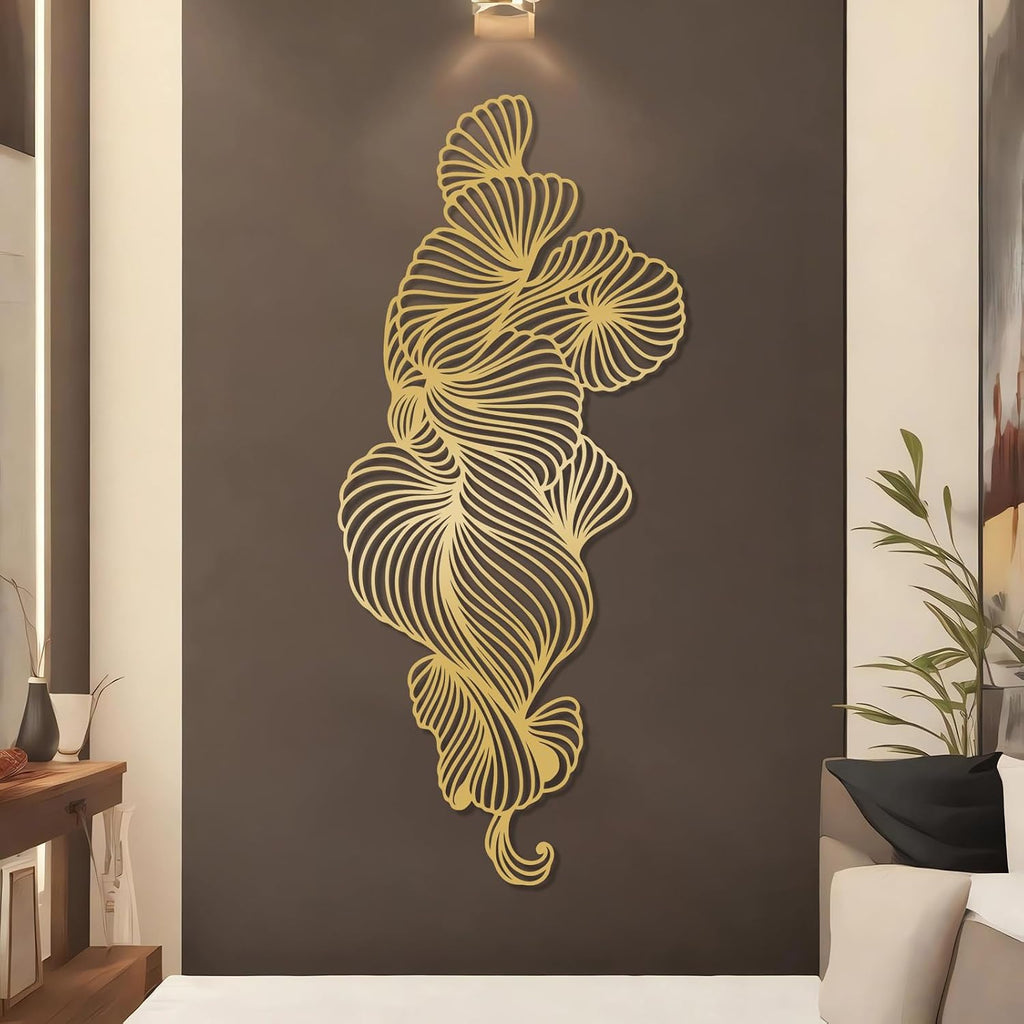 Abstract Line Metal Wall Art, Modern Metal Wall Sculpture, Minimalist Vertical Wall Decor, Abstract Line Wall Decor