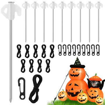 15 Sets Metal Stakes for Inflatables, 7.9" Heavy Duty Yard Blow Up Stake