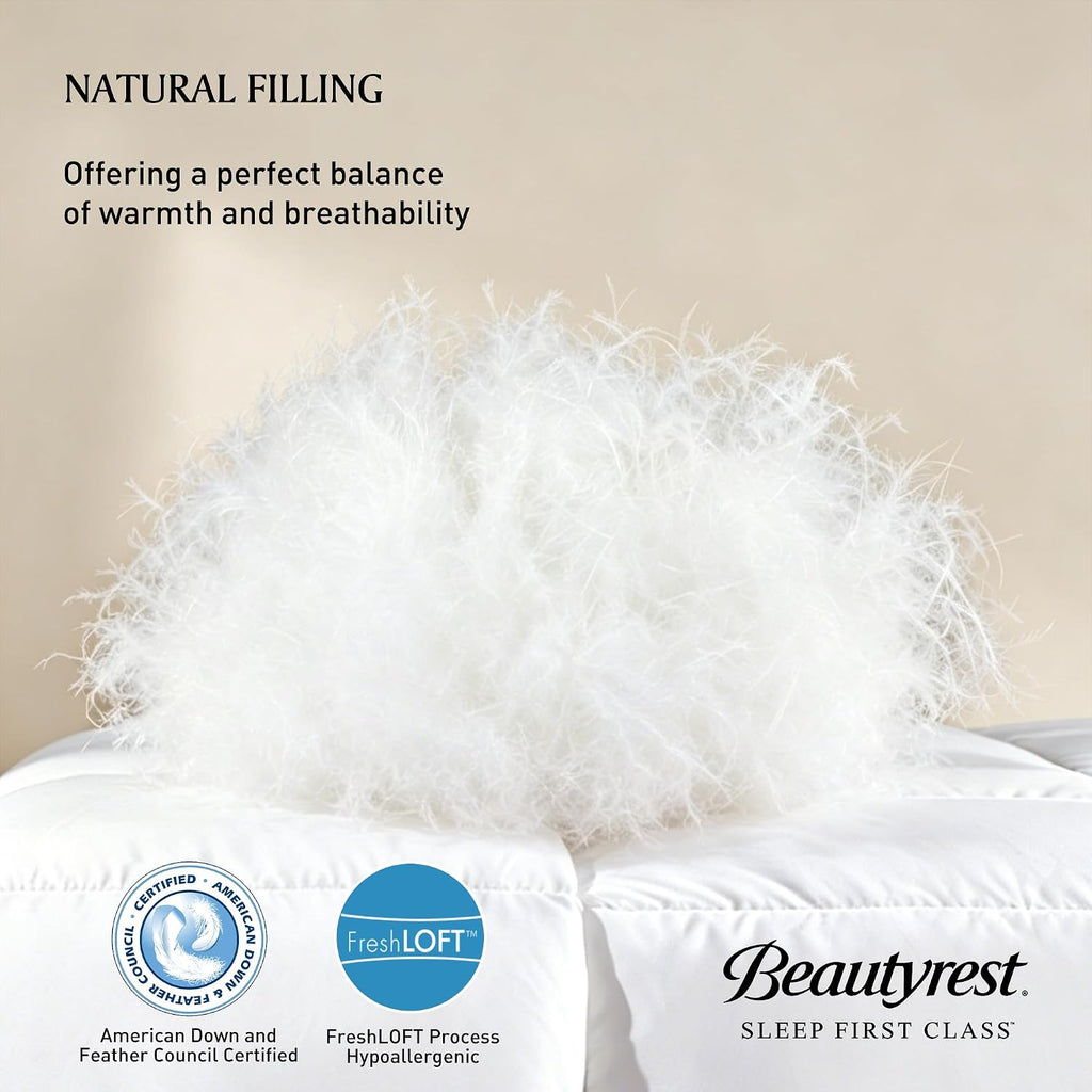 White Goose Feather & Down Fiber Comforter King