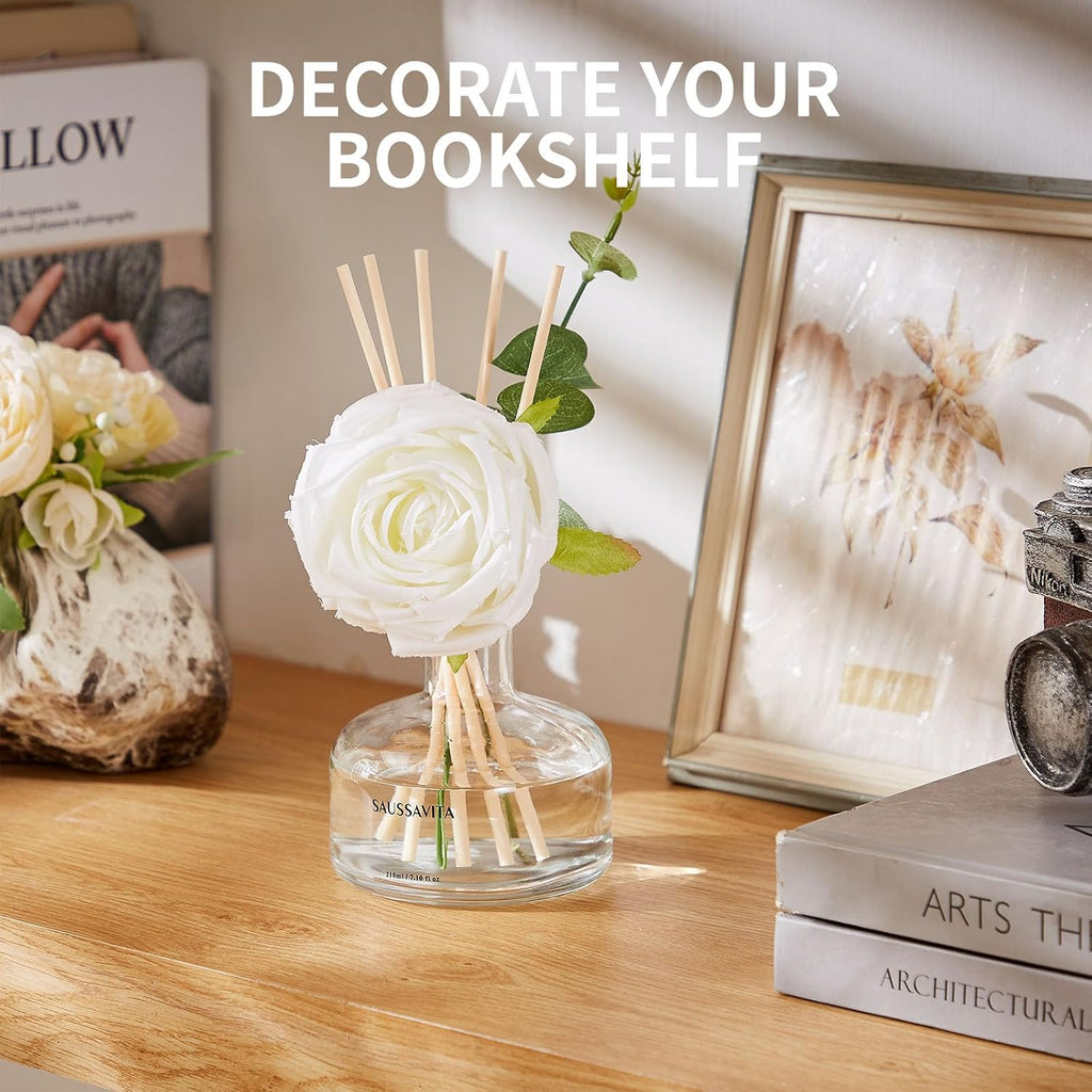 Reed Diffusers Set, 7.10 oz Flower Scented Diffuser with 7 Sticks, Long Lasting Home Fragrance for 120 Days, Perfect