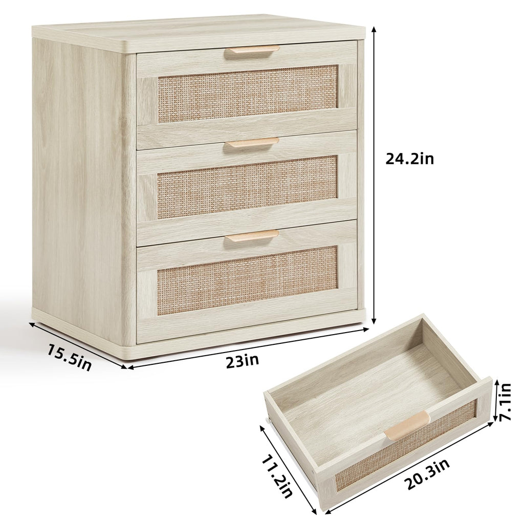 Rattan 23" Nightstands with Drawers