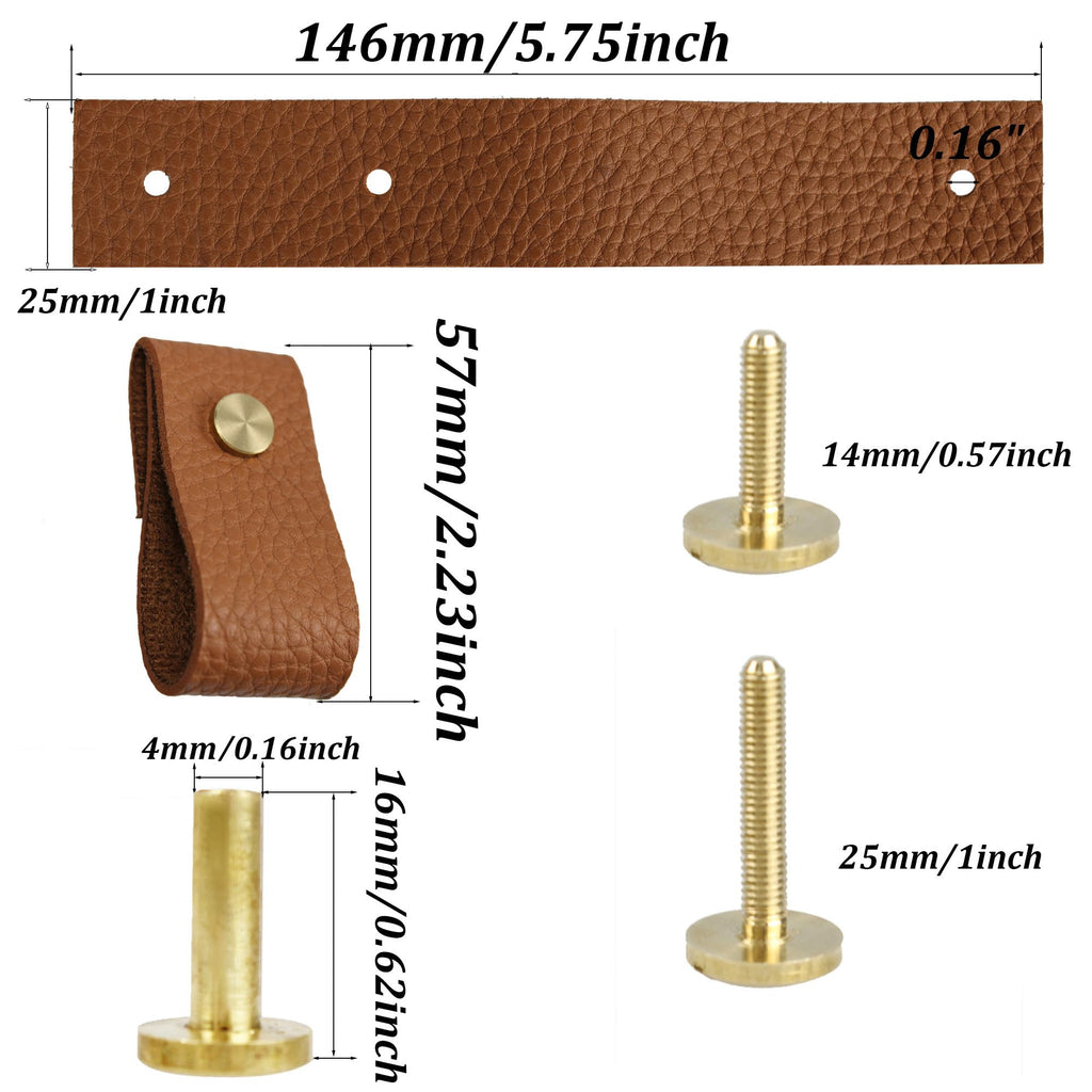 8PCS Leather Drawer Pulls, Modren Leather Pulls Handles, Soft Leather Cabinet Pulls knobs, Leather Furniture Pulls or