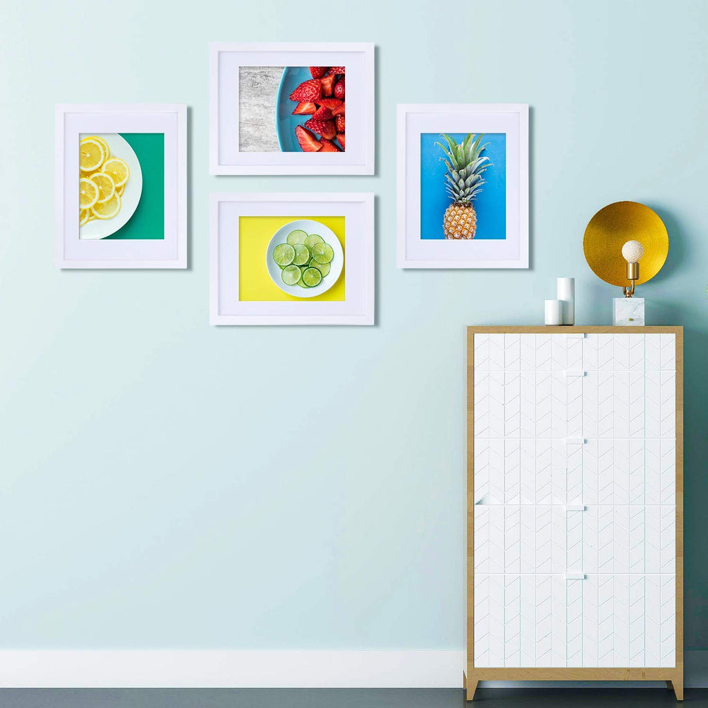 11x14 Picture Frame White - Photo Frame Made of Solid Wood Covered by Plexiglass for Table Top Display Pictures
