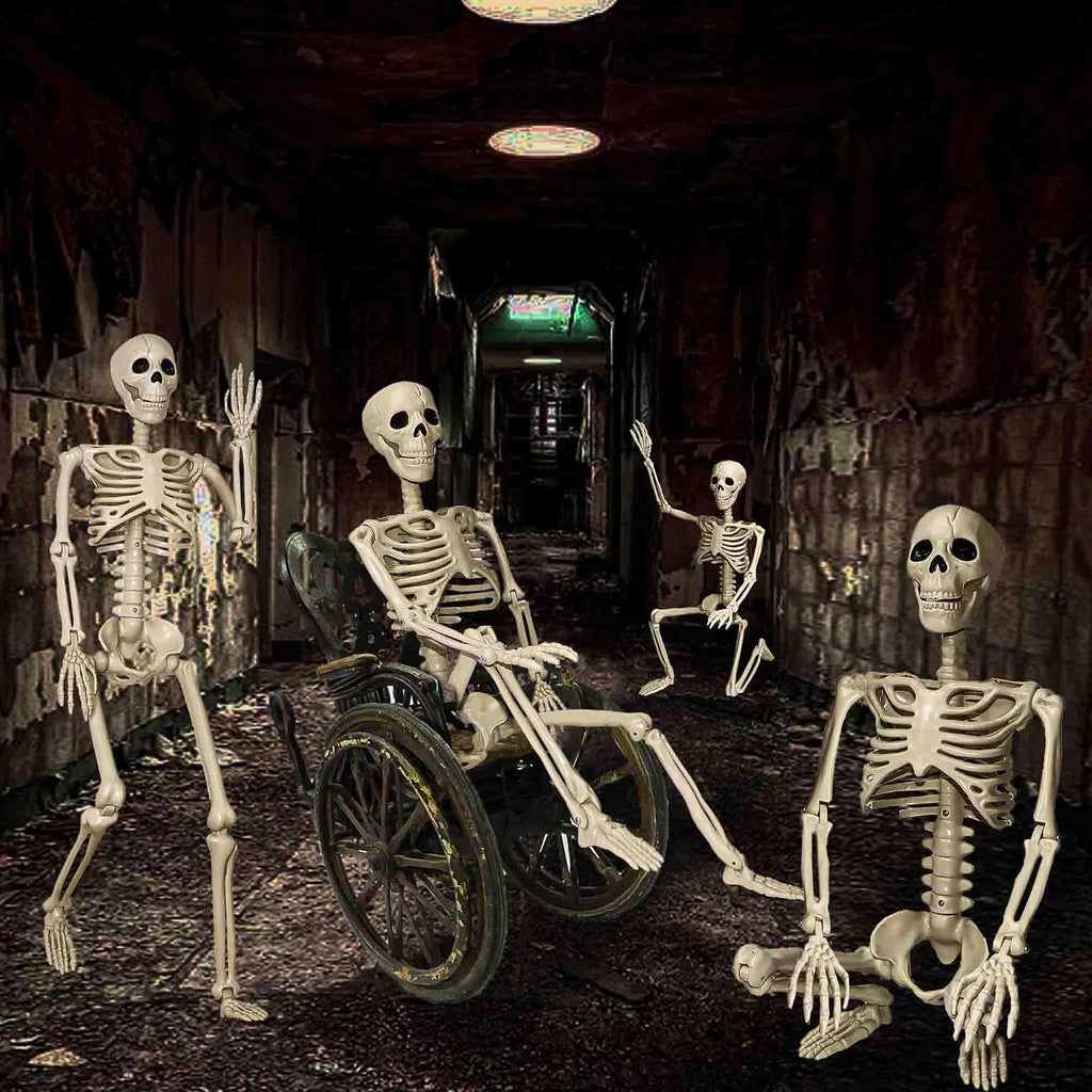 36" Skeleton Halloween Decorations, 3ft Life Size Human Skeleton with Full Body Movable Posable Joints Skeleton