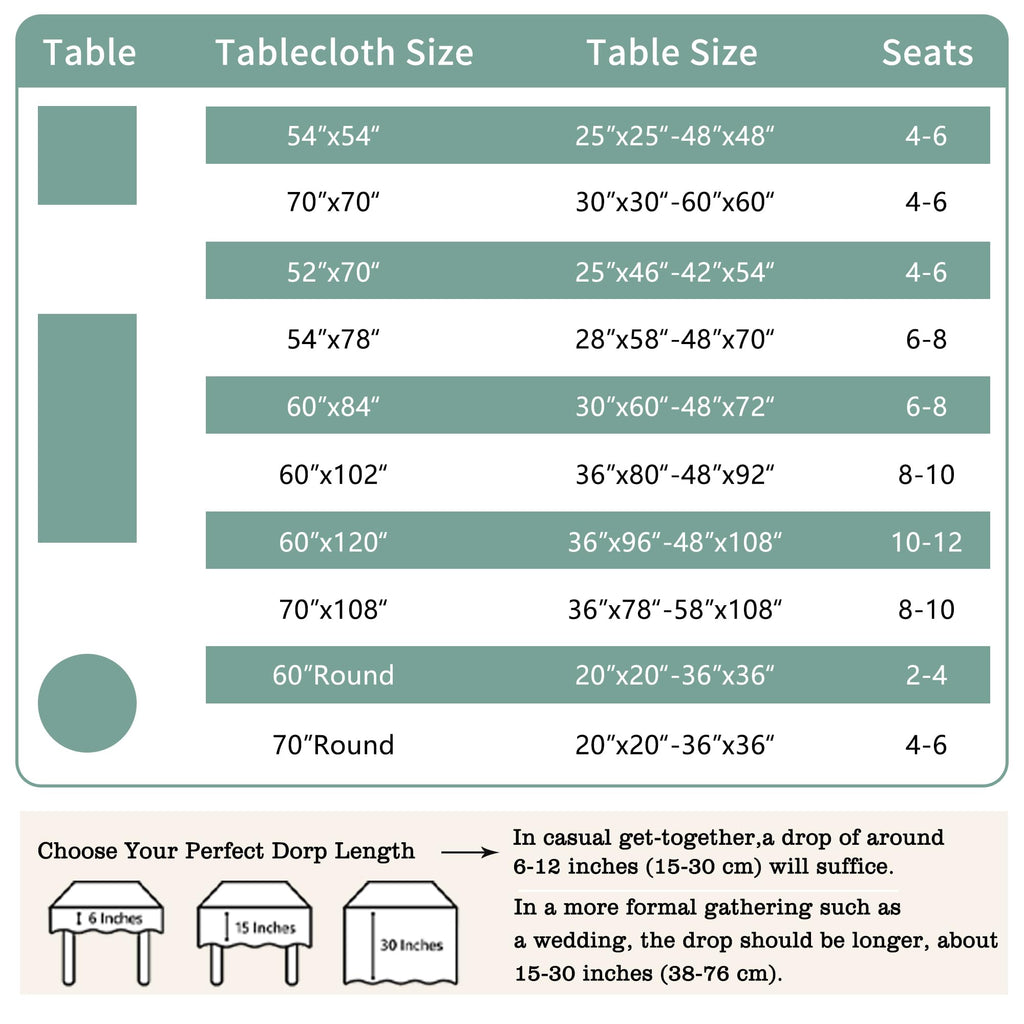 Waterproof Heavy Duty Vinyl Tablecloths, Lake Blue, 54"x54"
