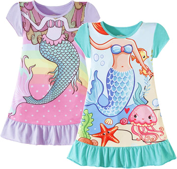 Nightgowns for Girls Kids Pajamas Princess Dress Sleepwear Night Gown