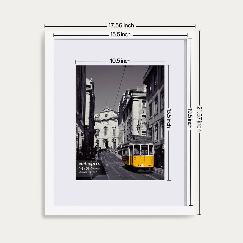 16x20 Picture Frames, Acrylic Cover, White, Set of 5