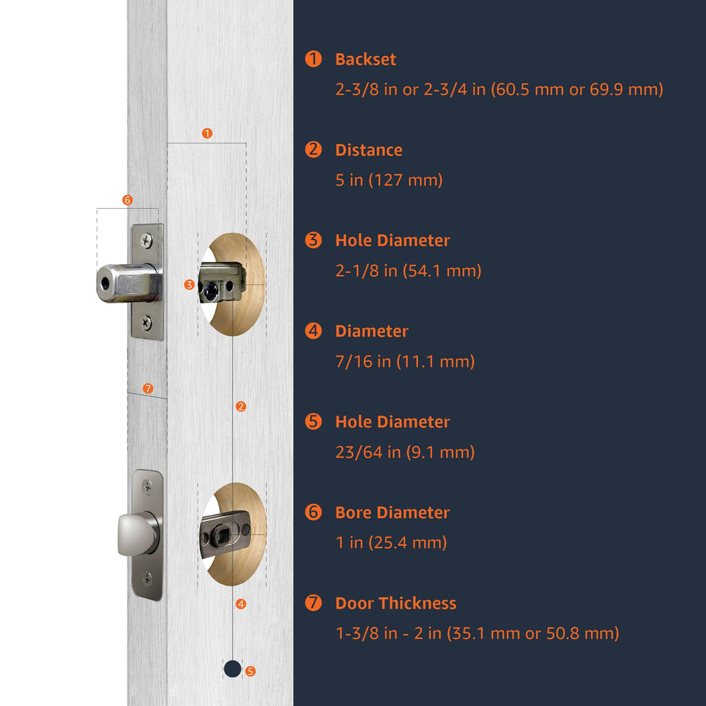 Front Door Lock Set, Handleset with Shelby Lever, Single Cylinder, Easy to Install, Satin Nickel