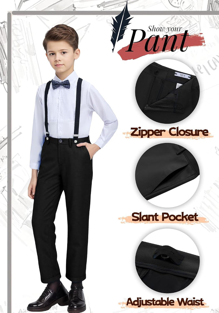 Boys Formal Suits Slim Fit Vest Pant Set for Kids Wedding Tuxedo