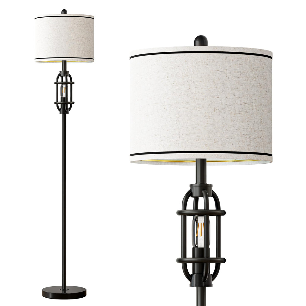 62.5" Floor Lamp Industrial Black Standing Tall Lamp