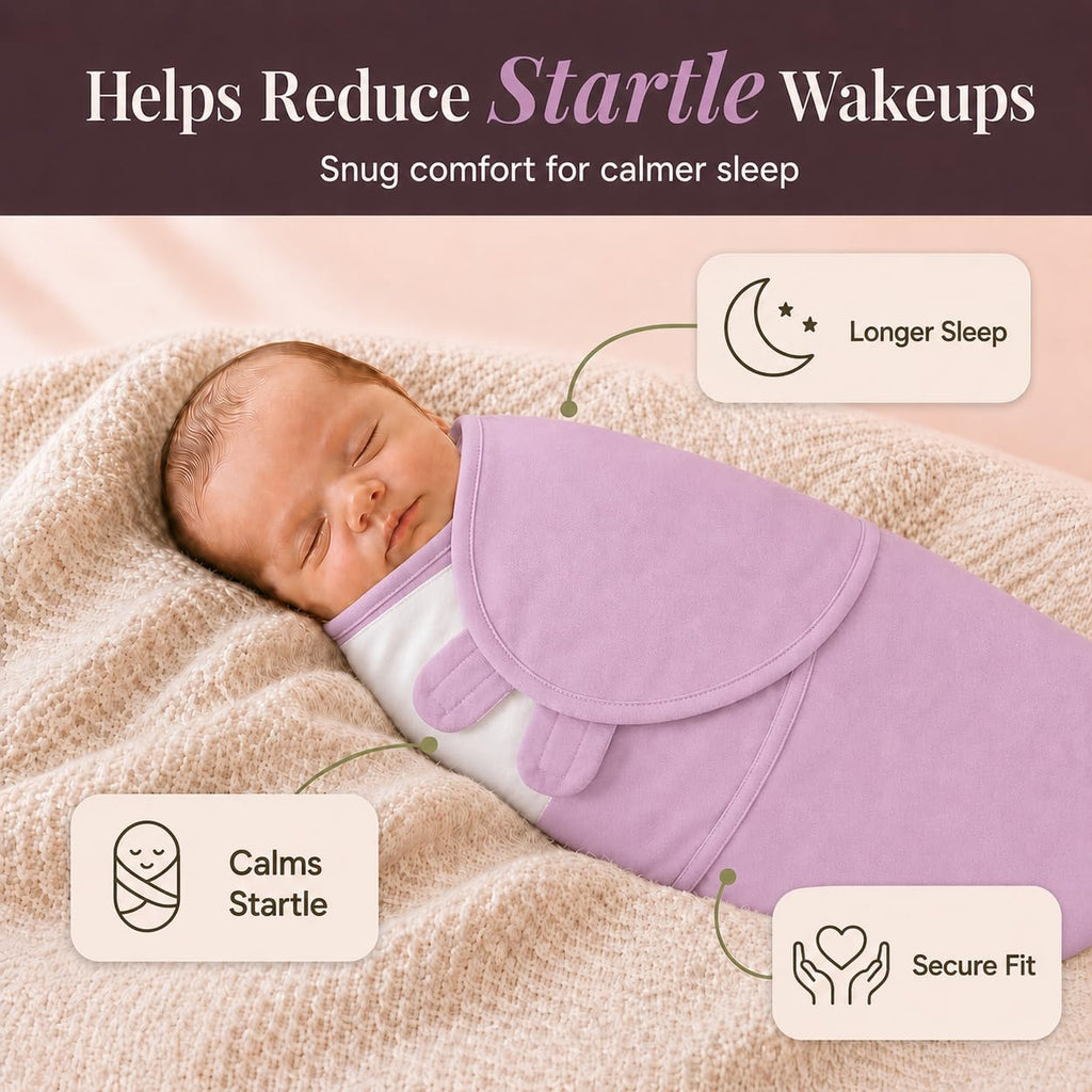 Swaddle Blanket Pack, S/M, GOTS Certified Organic Cotton, Adjustable Hook-and-Loop Wrap, Soft