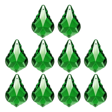 10Pack 38mm K9 Crystal Pendants Teardrop Beads Green