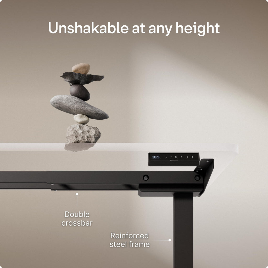 Height Adjustable Standing Desk Frame - Ergonomic Sit Stand Desk Frame, Electric Dual Motor, USB & USB-C Charging