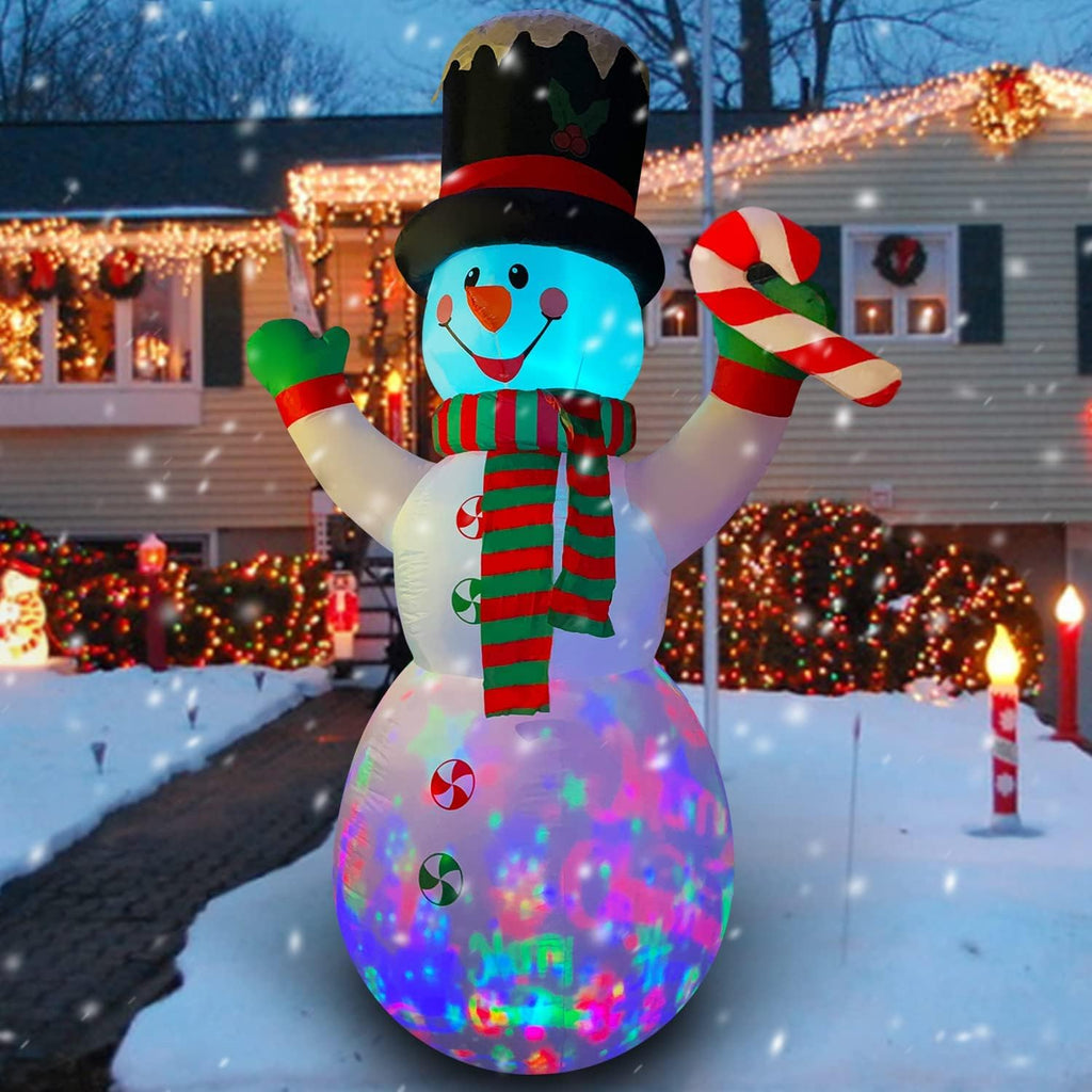 10 Ft Inflatable Christmas Snowman with Candy Decoration for Yard Lawn Garden Home Party Indoor Outdoor