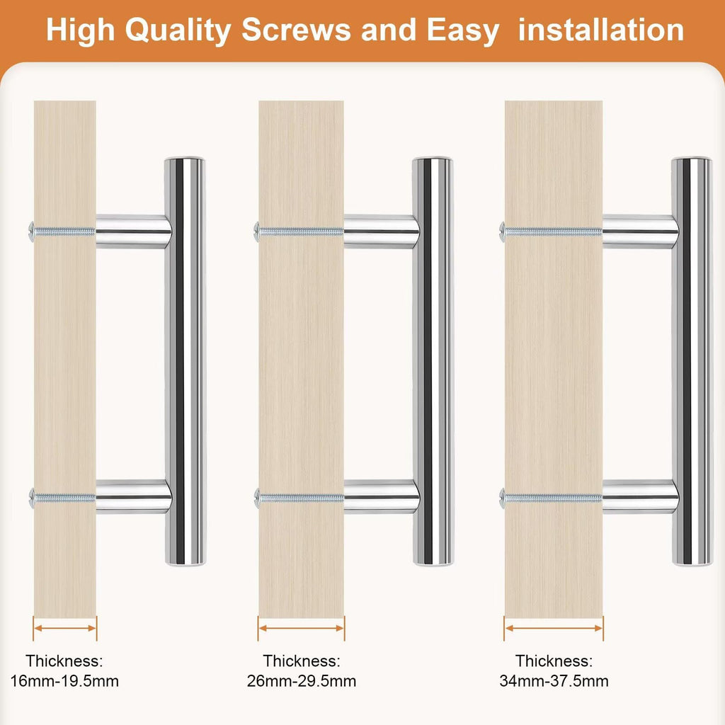 Polished Chrome Cabinet Pulls & Handles 3-3/4" CC Round 10 Pack